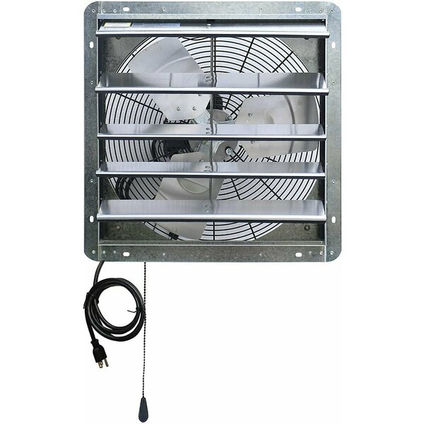 Iliving Silver 18 inch Shutter Exhaust Attic Garage Grow Fan with 3 Speed Thermostat 6 ft. 3 Plugs Cord ILG8SF18V-T